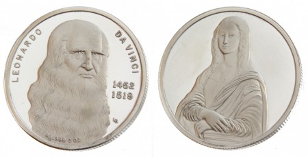 60 EUR   Leonardo  da Vinci  Monalisa  2 oz plata 999 62,2 gr